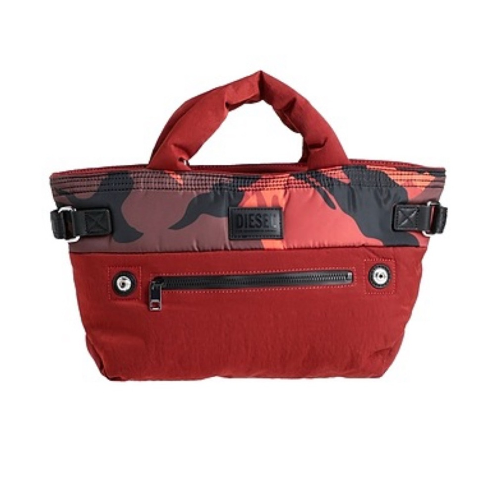 NWT Diesel burgundy camouflage orange shoulder handbag